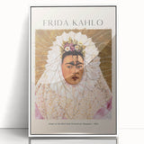Acrylic print of a modern art depiction of Frida Kahlo in art deco style, with vibrant colors, ideal for nursery wall art.