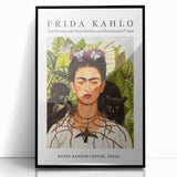 Large abstract wall art featuring a stylized Frida Kahlo portrait in muted tones on a framed acrylic.