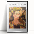 Large abstract wall art featuring a stylized Frida Kahlo in bold black and white tones, framed acrylic.