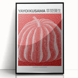 Large abstract wall art featuring polka dots in a mid-century modernist style, framed in black acrylic.