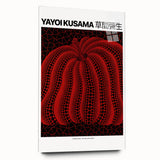 Large abstract wall art on acrylic glass depicting vibrant, swirling patterns in red and white.