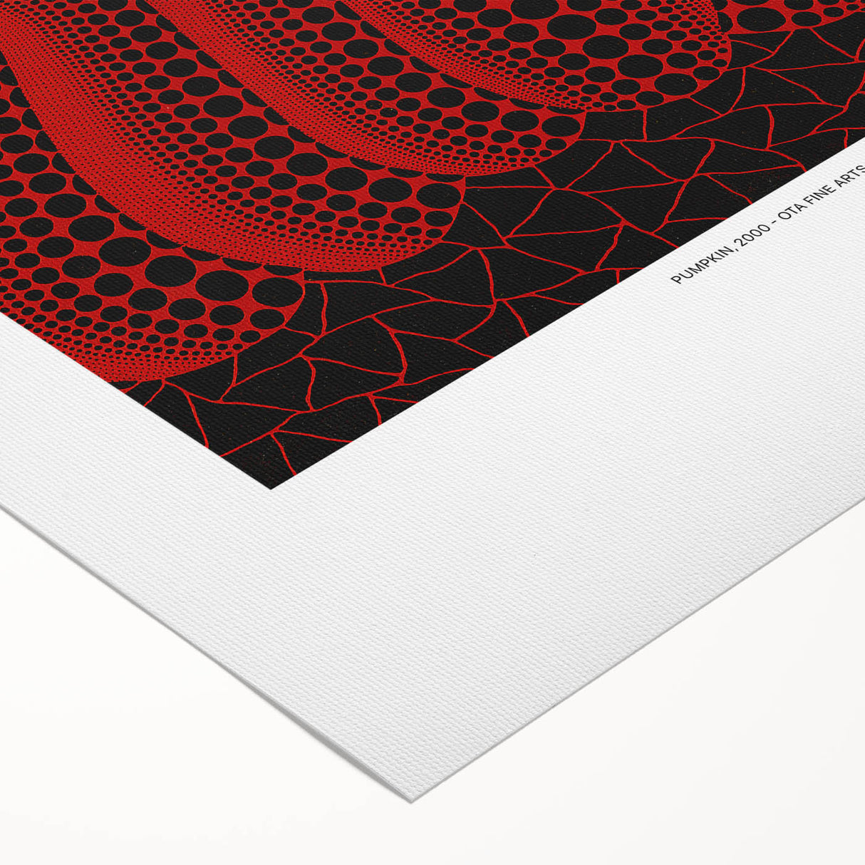 Art deco poster of geometric shapes in bold black and red on rolled canvas, suitable for dining room decor.