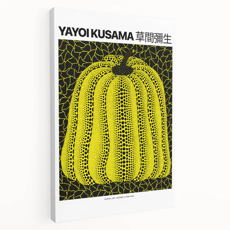 Contemporary Yayoi Kusama-inspired polka dot artwork on large stretched canvas, suitable for kitchen wall art.