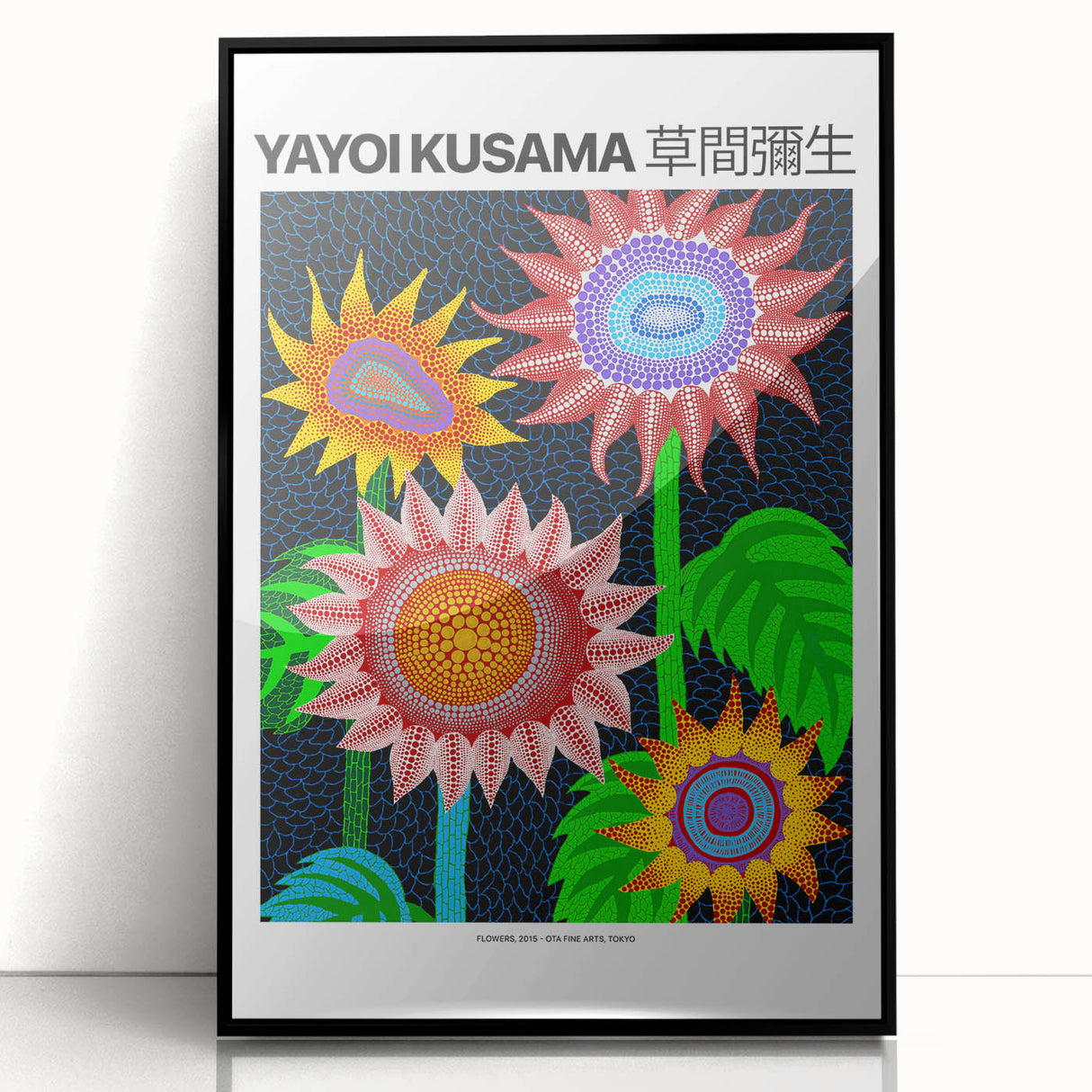 Large abstract wall art in black and white, featuring mid-century modernist patterns on a framed acrylic.
