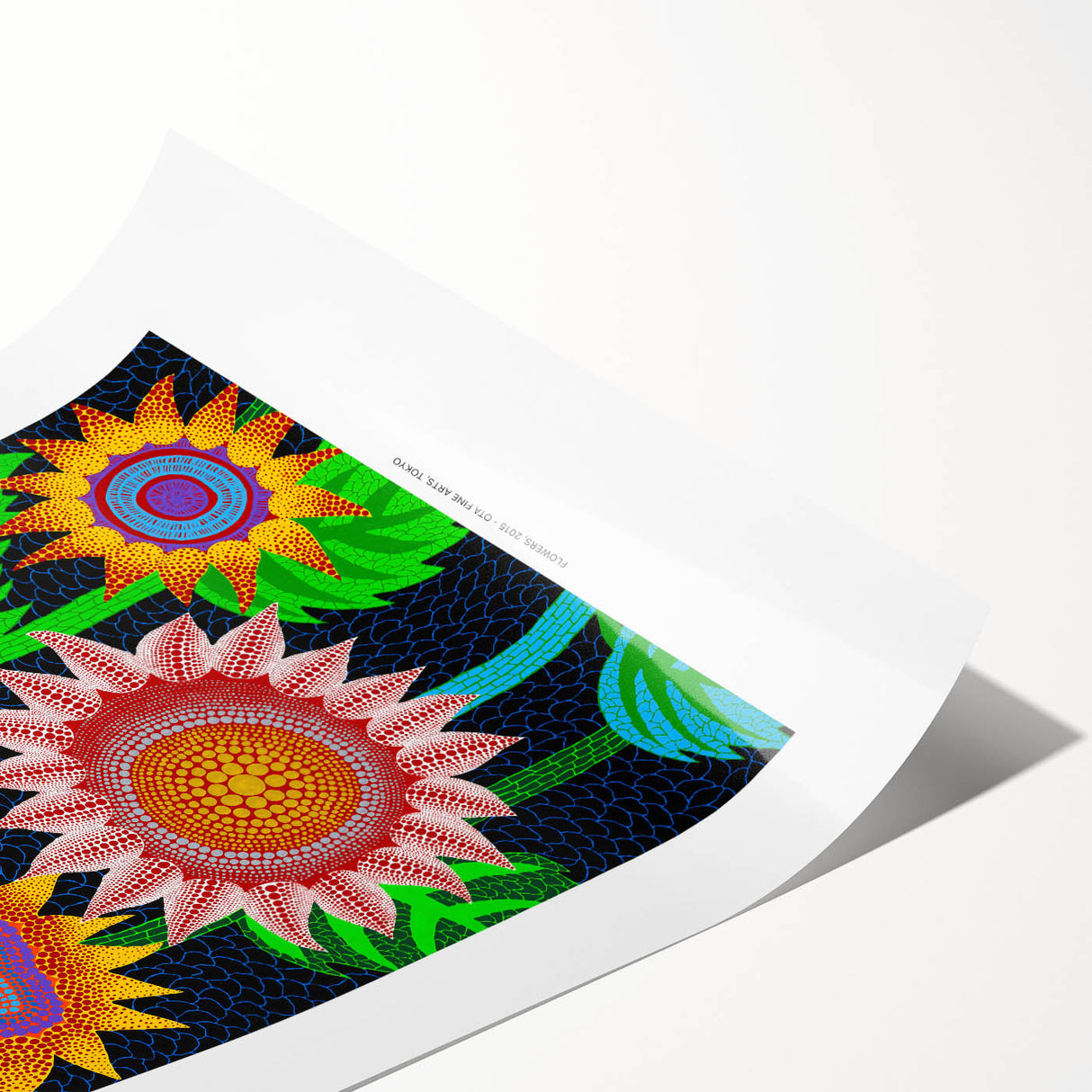 Extra large wall art featuring line art flowers in black and white, printed on rolled canvas.