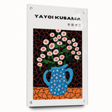 Large abstract wall art featuring polka dots in bold red and white on acrylic glass.