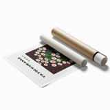 Extra large wall art featuring avant-garde floral design in vibrant colors on rolled print, ideal for classy bathroom decor.