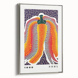 Framed canvas featuring a colorful, abstract landscape art painting, ideal for modern living room decor.