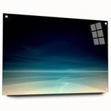 Dynamic Motion Abstract Wall Art – Modern Blue & Cream Landscape