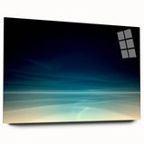 Dynamic Motion Abstract Wall Art – Modern Blue & Cream Landscape