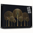 Dining Room Wall Art - Elegant Golden Tree Modern Artwork