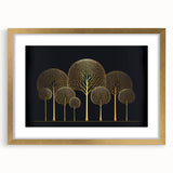 Dining Room Wall Art - Elegant Golden Tree Modern Artwork