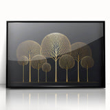 Dining Room Wall Art - Elegant Golden Tree Modern Artwork