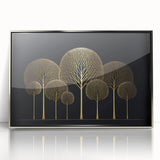 Dining Room Wall Art - Elegant Golden Tree Modern Artwork