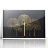 Dining Room Wall Art - Elegant Golden Tree Modern Artwork