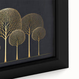 Dining Room Wall Art - Elegant Golden Tree Modern Artwork
