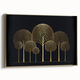 Dining Room Wall Art - Elegant Golden Tree Modern Artwork