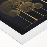 Dining Room Wall Art - Elegant Golden Tree Modern Artwork