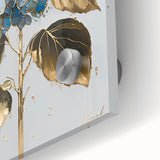 Luxury Blue Hydrangea & Gold Floral Wall Art – Modern Canvas