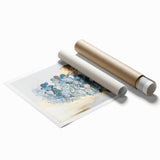 Luxury Blue Hydrangea & Gold Floral Wall Art – Modern Canvas