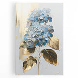 Luxury Blue Hydrangea & Gold Floral Wall Art – Modern Canvas