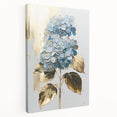 Luxury Blue Hydrangea & Gold Floral Wall Art – Modern Canvas
