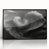 Abstract geometric framed acrylic artwork in black, showcasing intricate designs and sharp angles, ideal for modern decor, displayed in a sleek front view.