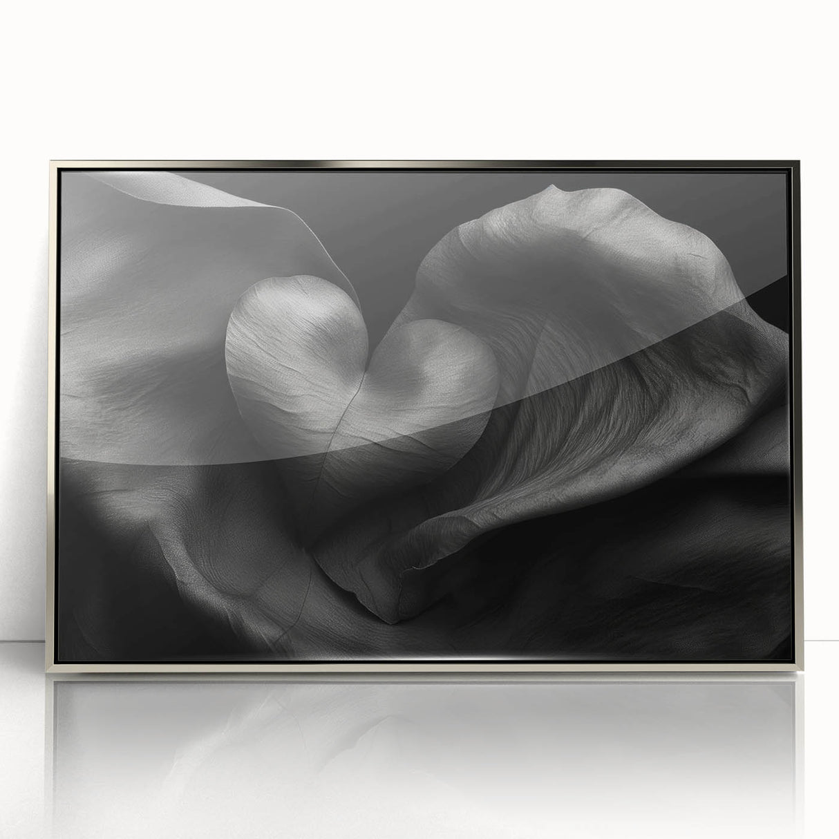 Framed abstract geometric acrylic artwork in silver, showcasing intricate shapes and lines, perfect for modern decor. Ideal for enhancing contemporary interiors.