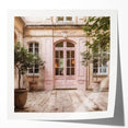 French door design in muted beige and white, acrylic print, suits art wall dining room or classy bathroom.