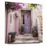 Acrylic print of a Greek architecture door design in monochrome shades, suitable for bedroom or dining room decor.