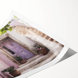 Extra large wall art featuring a line art design of flowers on a rolled print, suitable for large living room decor.