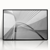 Large abstract wall art featuring geometric patterns in black and white.