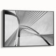 Black and white framed canvas featuring a vintage architectural design, ideal for bedroom wall art.
