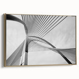 Framed canvas depicting a black and gold vintage architectural landscape, ideal for bedroom wall art.