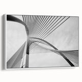 Framed canvas of a vintage poster featuring colorful, architectural design on a black background.