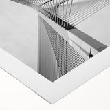 Art deco poster featuring a geometric architectural design in muted gold and navy, printed on rolled canvas.