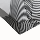 Large art depicting a black and white architectural landscape on stretched canvas, suitable for bedroom wall decor.