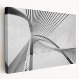 Large stretched canvas depicting a detailed architectural design in monochrome, ideal for kitchen wall art.
