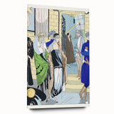Elegant Art Deco Wall Art – Chic 1920s Fashion Scene in Stylish Colors