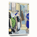 Elegant Art Deco Wall Art – Chic 1920s Fashion Scene in Stylish Colors