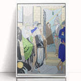 Elegant Art Deco Wall Art – Chic 1920s Fashion Scene in Stylish Colors
