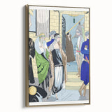 Elegant Art Deco Wall Art – Chic 1920s Fashion Scene in Stylish Colors