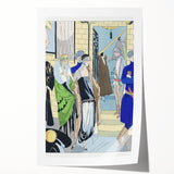 Elegant Art Deco Wall Art – Chic 1920s Fashion Scene in Stylish Colors