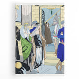 Elegant Art Deco Wall Art – Chic 1920s Fashion Scene in Stylish Colors