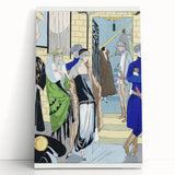 Elegant Art Deco Wall Art – Chic 1920s Fashion Scene in Stylish Colors