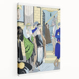 Elegant Art Deco Wall Art – Chic 1920s Fashion Scene in Stylish Colors