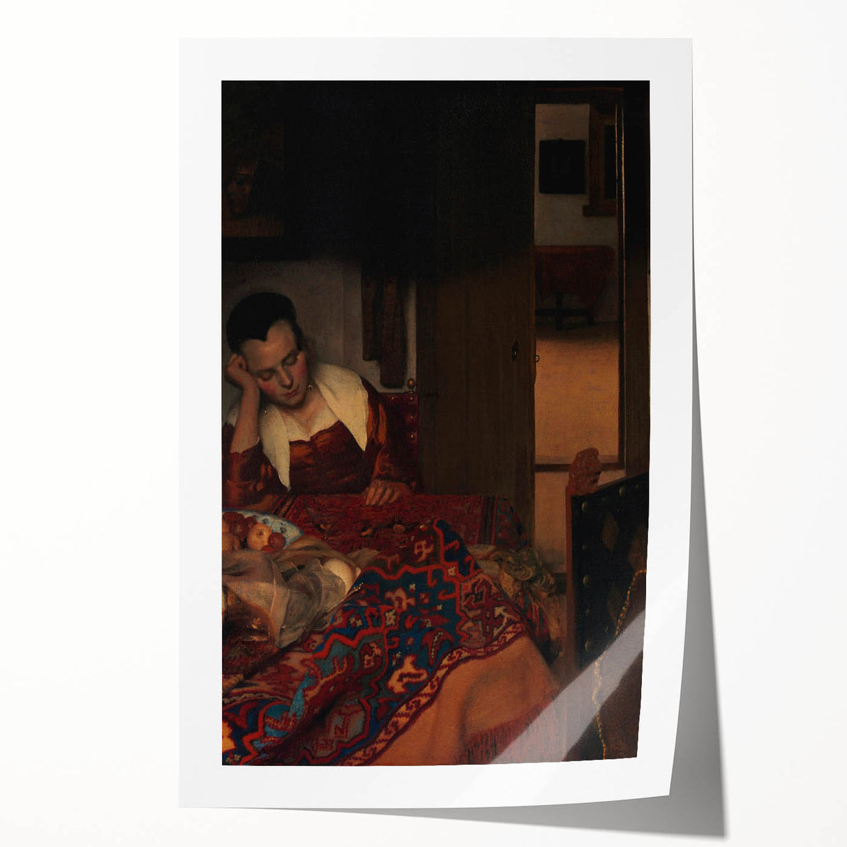 Classic Baroque Art - A Maid Asleep Wall Art Print