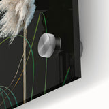Close-up of a vibrant floral and botanical acrylic glass design showcasing intricate details and textures, ideal for home decor accents or artistic displays.