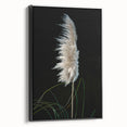 Framed canvas artwork showcasing an intricate floral and botanical design on a black background, viewed from the side. Ideal for home decor enthusiasts seeking unique wall art.