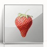 Modern art deco style fruit illustration in vibrant colors on white acrylic, framed, ideal for nursery wall decor.